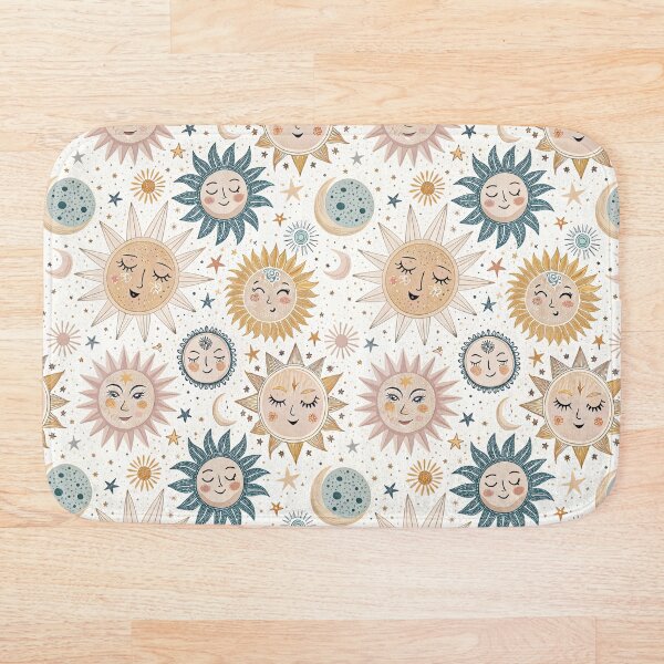 Item preview, Whimsical Celestial Smiling Suns and Moons Pattern designed and sold by TuckerLogan.
