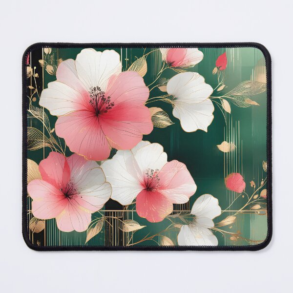 Item preview, Mid Century Botanical Retro Geometric Leaves Florals pink, Green #4 designed and sold by Prints and Lifestyle.