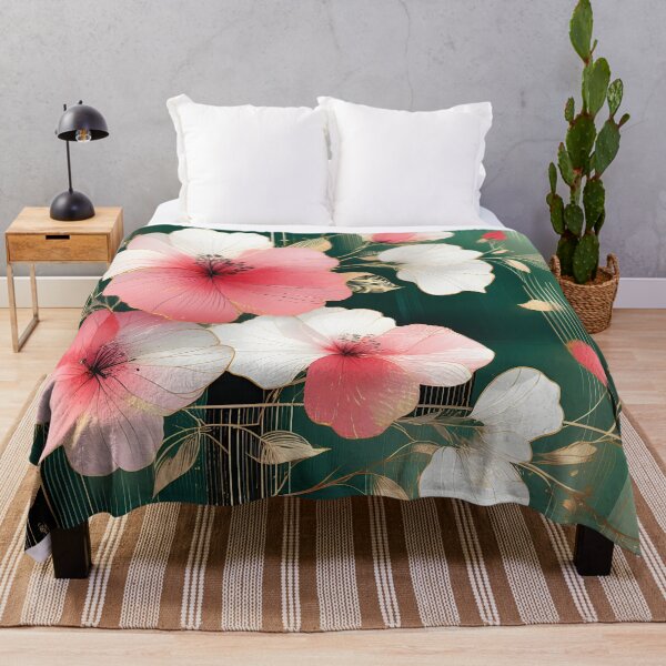 Item preview, Mid Century Botanical Retro Geometric Leaves Florals pink, Green #4 designed and sold by Prints and Lifestyle.
