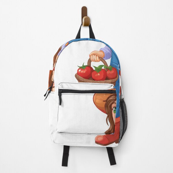 Item preview, Cartoon Illustration of a Young Girl Farmer Holding Tomatoes designed and sold by Creative88Art.