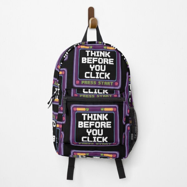 Item preview, Pixel “Think Before You Click” Warning designed and sold by Into The Rabbit Hole.