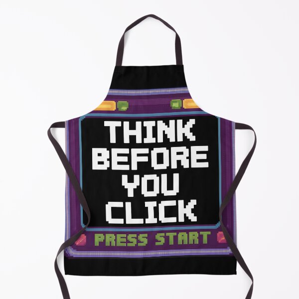 Item preview, Pixel “Think Before You Click” Warning designed and sold by Into The Rabbit Hole.