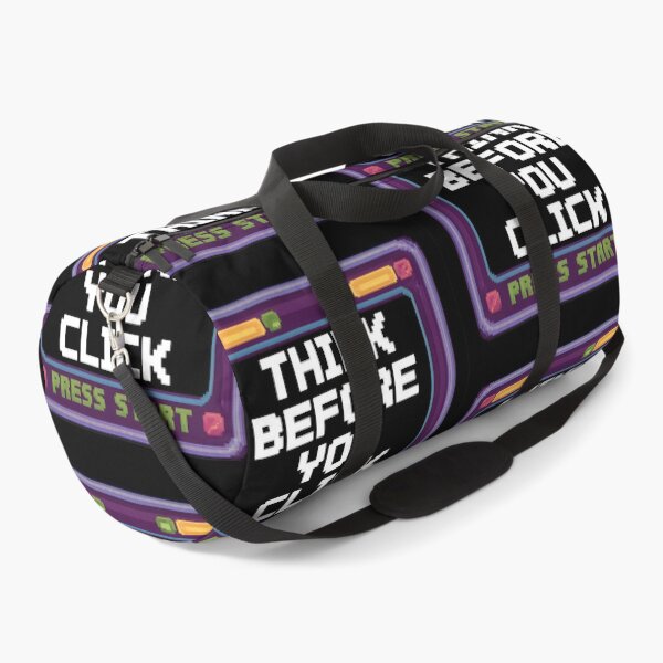 Item preview, Pixel “Think Before You Click” Warning designed and sold by Into The Rabbit Hole.