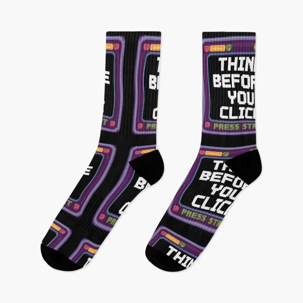 Item preview, Pixel “Think Before You Click” Warning designed and sold by Into The Rabbit Hole.