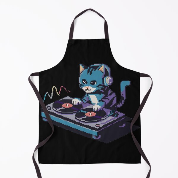 Item preview, Pixel DJ Cat Spinning Vinyl Beats designed and sold by Into The Rabbit Hole.