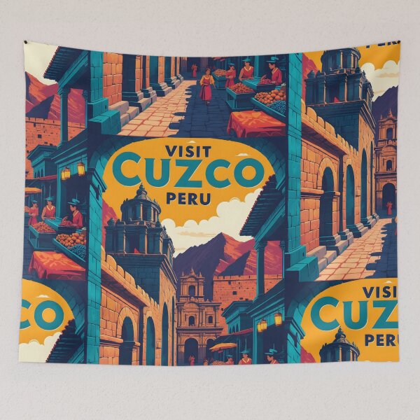 Artikelvorschau, Besuchen Sie Cuzco Peru Vintage Travel Tourism entworfen und verkauft von TravelersGems.