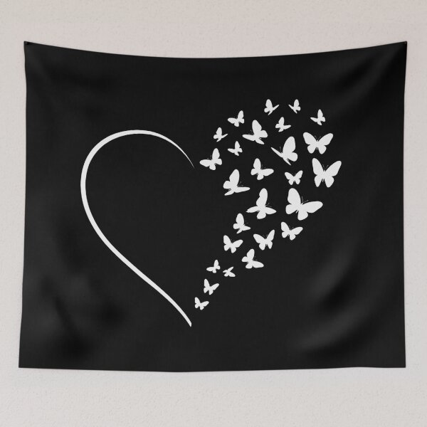 Item preview, White butterfly heart designed and sold by RICAMTP.