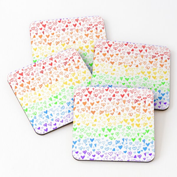 Item preview, Rainbow Hearts (Seamless Transparent Edition) designed and sold by IKDG.