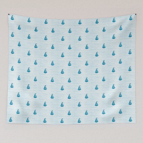 Item preview, Sailboat nautical blue design pattern, water and navy design. designed and sold by jancajiravova.