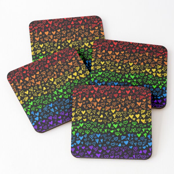 Item preview, Rainbow Hearts (Seamless Black Edition) designed and sold by IKDG.