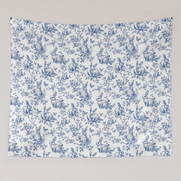 Item preview, Blue Bunny Toile Print designed and sold by SezzyDesigns.