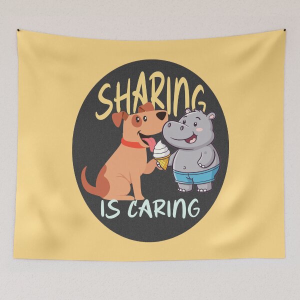 Item preview, Sharing Is Caring Quote Design – Kindness Message with Wholesome Positive Vibes designed and sold by ArtsyExplorer.