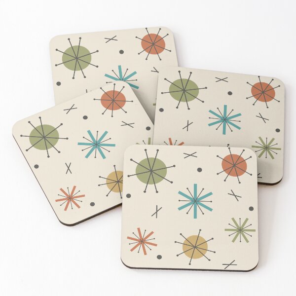 Item preview, Retro Atomic Planets Starbursts Multicolored designed and sold by thepixelgarden.