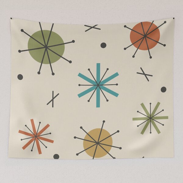 Item preview, Retro Atomic Planets Starbursts Multicolored designed and sold by thepixelgarden.