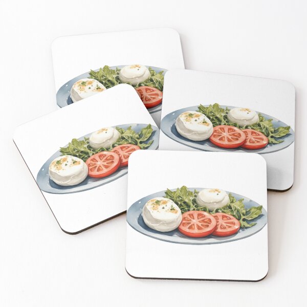 Item preview, Blue Oval Plate with Tomatoes, Cheese, and Arugula Leaves designed and sold by Creative88Art.