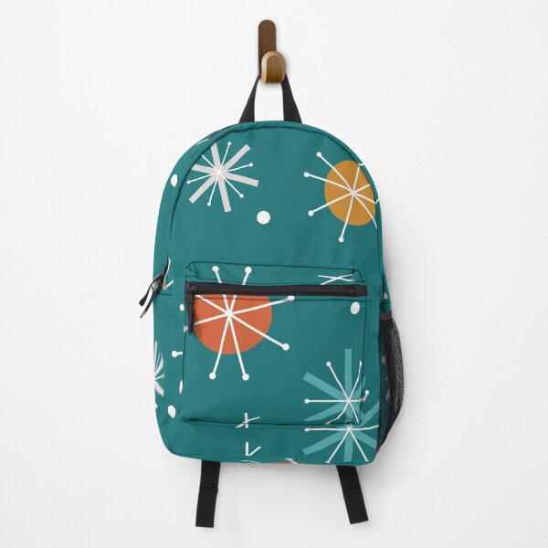 Item preview, Retro Atomic Planets Starbursts Teal designed and sold by thepixelgarden.