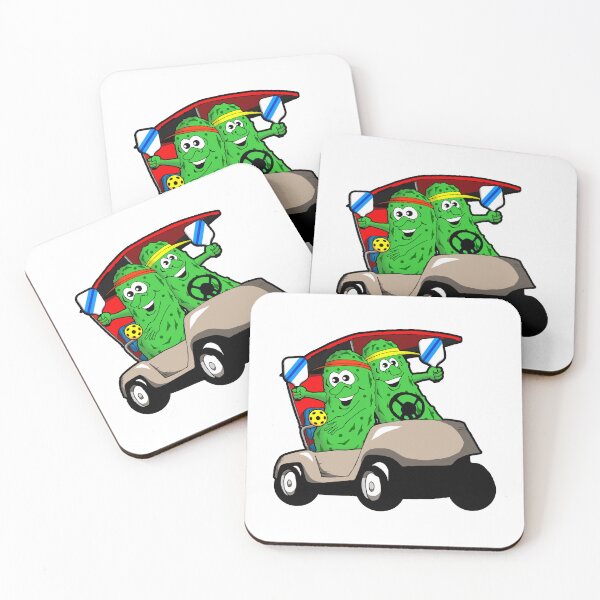 Item preview, Pickleball Pals in a Golf Cart. designed and sold by Uncle Steve The Cartoonguy's Pickleball Madness..