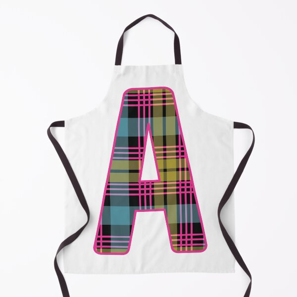 Item preview, Monogram Letter A, Pink, Yellow, and Blue Scottish Tartan Style Typography Design designed and sold by MacPean.