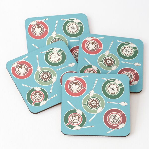 Item preview, Colorful Coffee Cups with Latte Art – Hand-Drawn Barista Design for Café Lovers designed and sold by SaliMontoDesign.