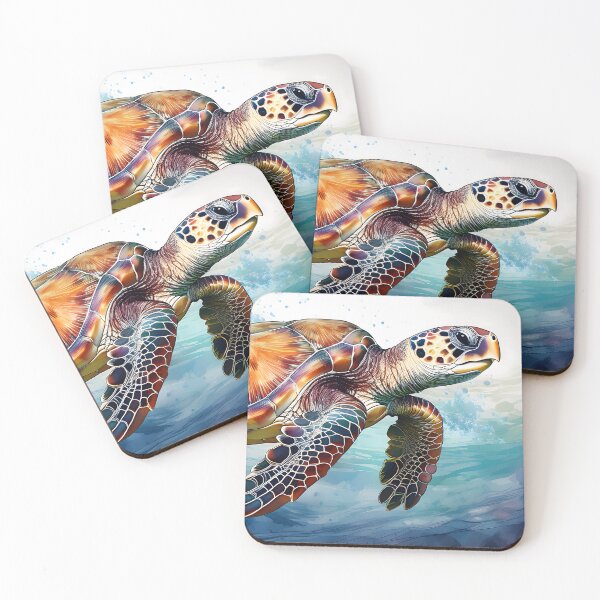 Item preview, A majestic sea turtle gracefully swims through the vibrant blue ocean water designed and sold by homydesign.