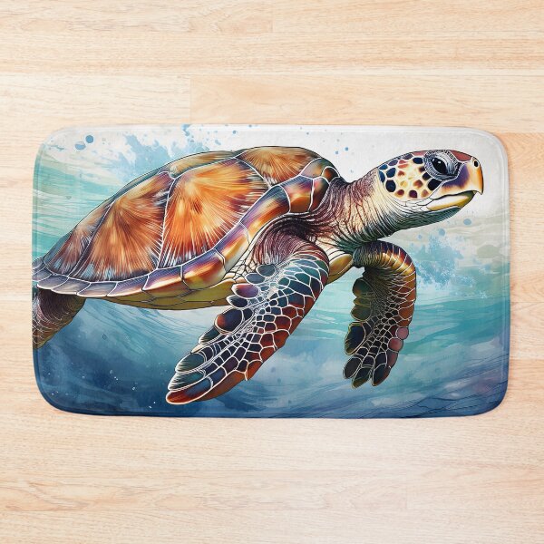 Item preview, A majestic sea turtle gracefully swims through the vibrant blue ocean water designed and sold by homydesign.