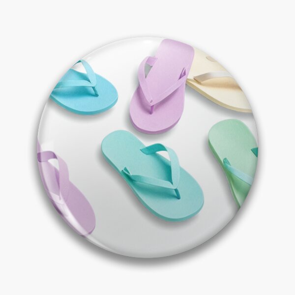 Item preview, Six Colorful Flip Flops Arranged on a Black Background designed and sold by Creative88Art.