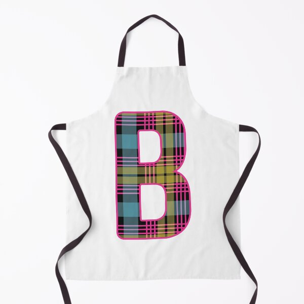 Item preview, Monogram Letter B, Pink, Yellow, and Blue Scottish Tartan Style Typography Design designed and sold by MacPean.