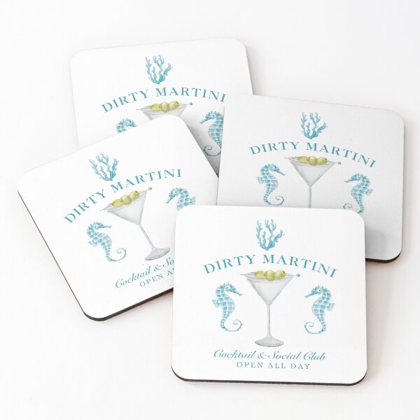 Item preview, Teal Seahorse Dirty Martini Social Club designed and sold by cheekygrins.