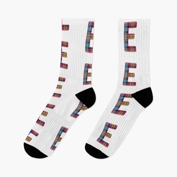 Item preview, Monogram Letter E, Pink, Yellow, and Blue Scottish Tartan Style Typography Design designed and sold by MacPean.