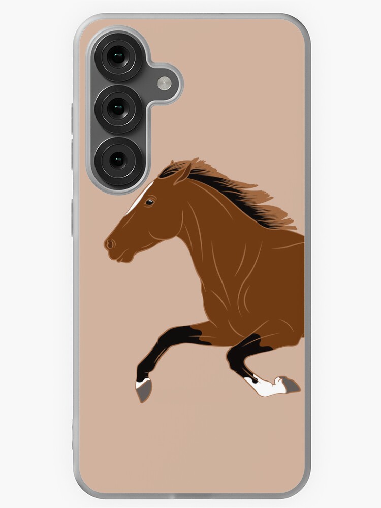 Aperçu 1 sur 4. Coque Samsung Galaxy avec l'œuvre Cheval Afghan, dessin cheval bai, cheval de selle, races de chevaux de l'Afghanistan créée et vendue par WebEquitation.