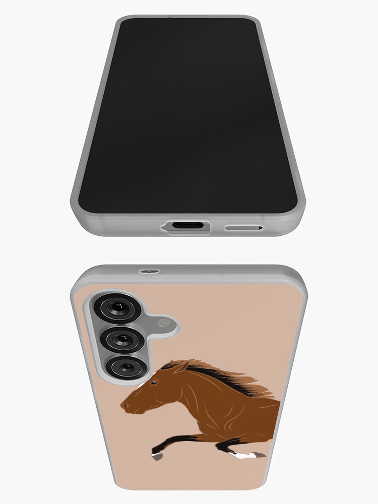 Aperçu 3 sur 4. Coque Samsung Galaxy avec l'œuvre Cheval Afghan, dessin cheval bai, cheval de selle, races de chevaux de l'Afghanistan créée et vendue par WebEquitation.