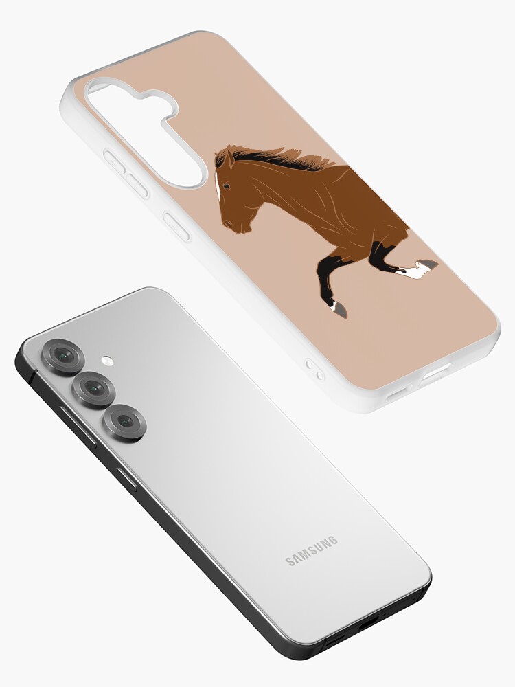 Aperçu 2 sur 4. Coque Samsung Galaxy avec l'œuvre Cheval Afghan, dessin cheval bai, cheval de selle, races de chevaux de l'Afghanistan créée et vendue par WebEquitation.