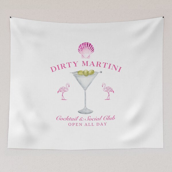 Item preview, Pink Flamingo Dirty Martini Social Club designed and sold by cheekygrins.