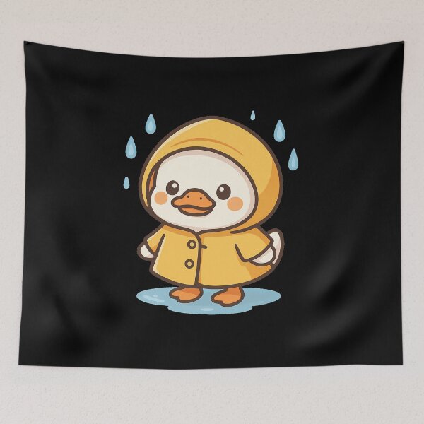 Item preview, Cute Kawaii Duck in Raincoat designed and sold by DesignsDominus.
