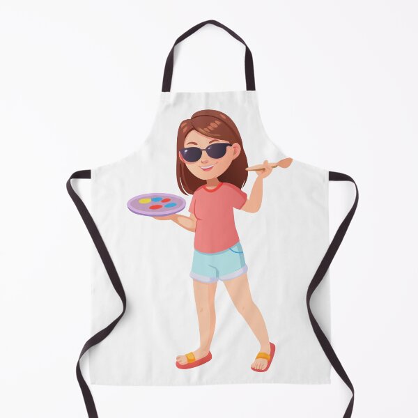 Item preview, Illustration of a Young Girl Holding a Paint Palette and Brush designed and sold by Creative88Art.