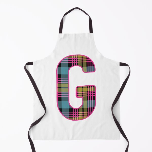 Item preview, Monogram Letter G, Pink, Yellow, and Blue Scottish Tartan Style Typography Design designed and sold by MacPean.