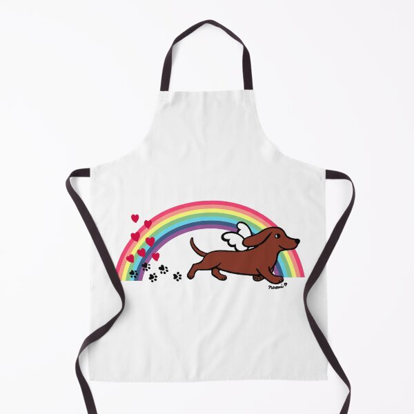 Item preview, Red Smooth Haired Dachshund Angel Rainbow designed and sold by HappyLabradors.
