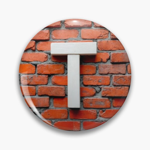 Item preview, Red Brick Wall with Embedded White Three Dimensional T Shape designed and sold by Creative88Art.