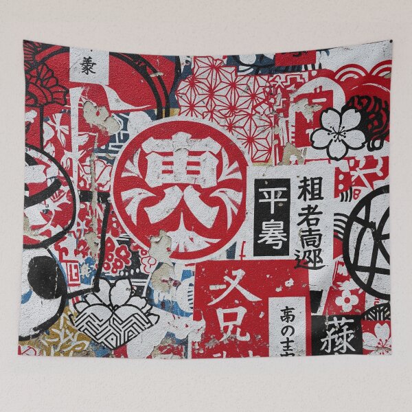 Item preview, Sakura Storm Graffiti Art Red White Black Aop designed and sold by JohnnyVillas.