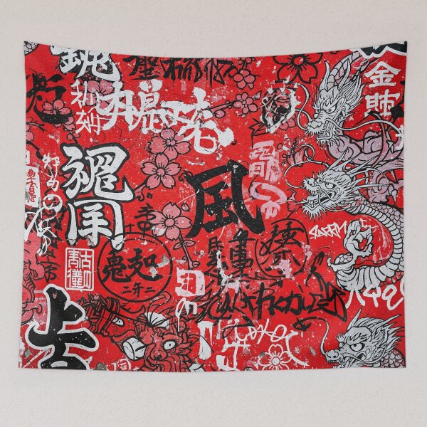 Item preview, Ryu Red Dragons Japan Graffiti Aop designed and sold by JohnnyVillas.