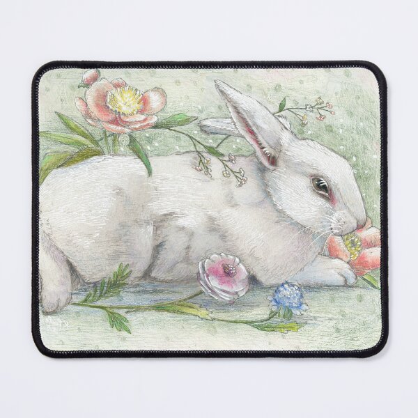Item preview, White Rabbit with flowers kaaren poole designed and sold by KaarenPoole.