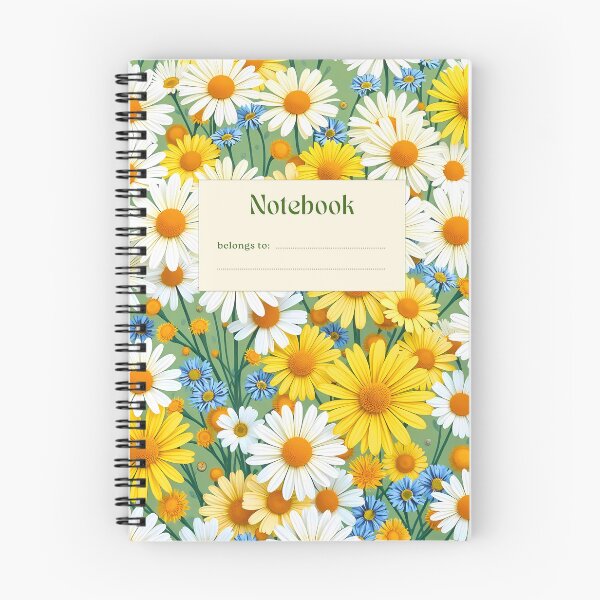 Item preview, Notebook with Flowers – Clean and Calm Design for Writing designed and sold by Pandi-makes.