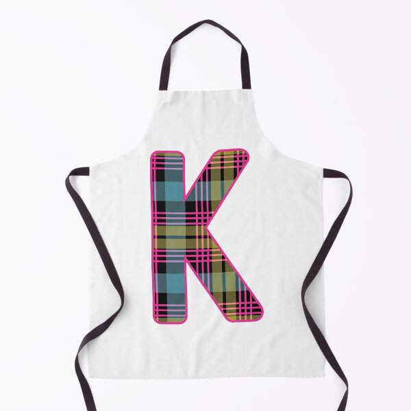Item preview, Monogram Letter K, Pink, Yellow, and Blue Scottish Tartan Style Typography Design designed and sold by MacPean.