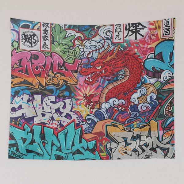 Item preview, Hanami Festival Graffiti Japan Aop designed and sold by JohnnyVillas.