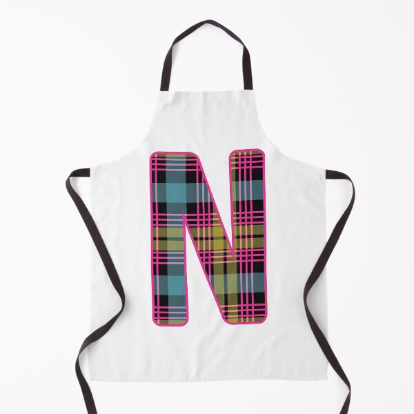 Item preview, Monogram Letter N, Pink, Yellow, and Blue Scottish Tartan Style Typography Design designed and sold by MacPean.
