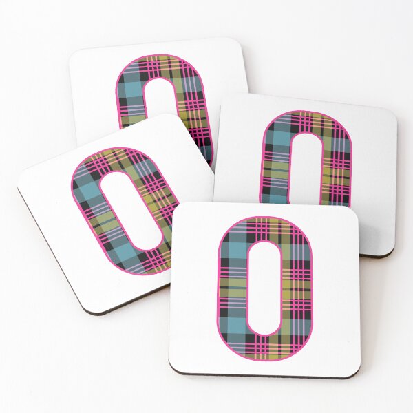 Item preview, Monogram Letter O, Pink, Yellow, and Blue Scottish Tartan Style Typography Design designed and sold by MacPean.