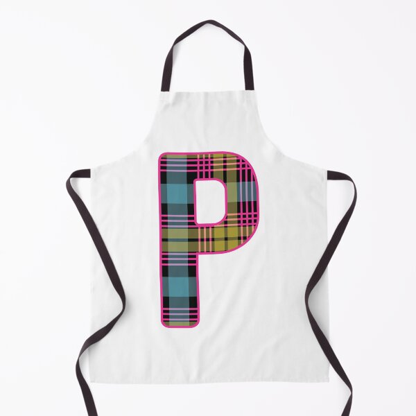 Item preview, Monogram Letter P, Pink, Yellow, and Blue Scottish Tartan Style Typography Design designed and sold by MacPean.
