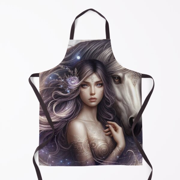 Item preview, Mystic Bond – Woman and Horse Totem in Silver Hues designed and sold by Roberta Calabrese.