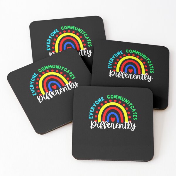 Item preview, Everyone Communicates Differently autism awareness rainbow designed and sold by snowry.