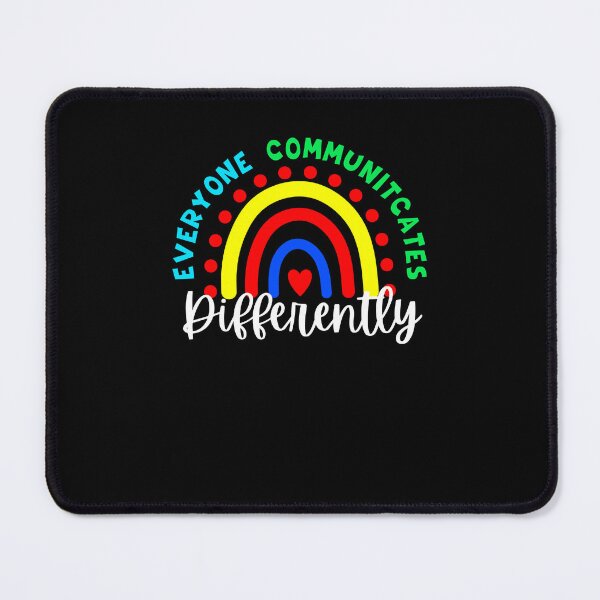 Item preview, Everyone Communicates Differently autism awareness rainbow designed and sold by snowry.